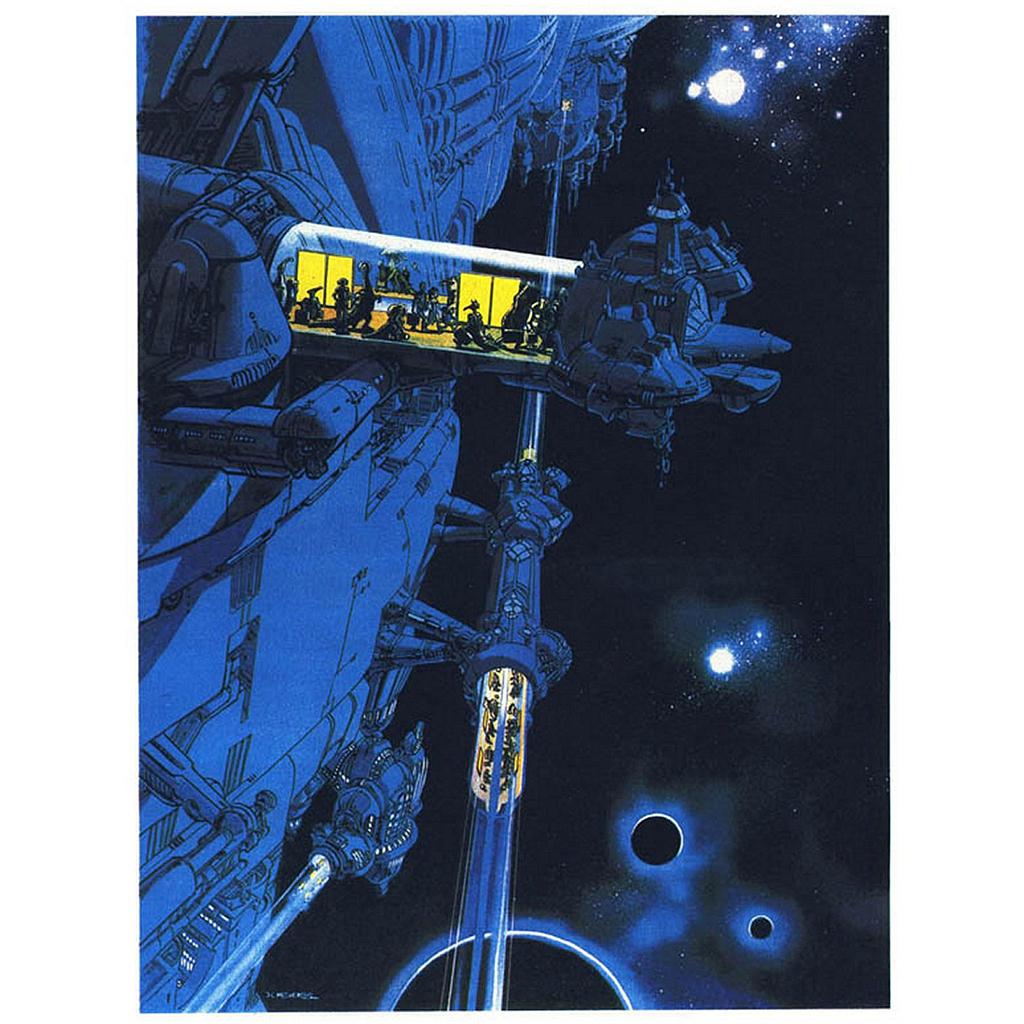 Sérigraphie Mézières - Valérian / Le dernier train supplémentaire 70x50 S 300ex