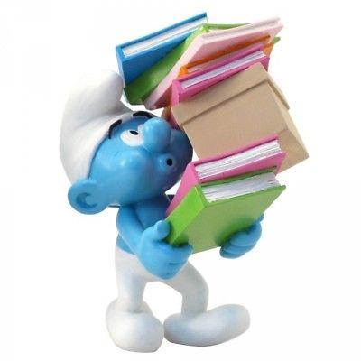 Figurine résine Le Schtroumpf - Pile de livres (Collectoys)