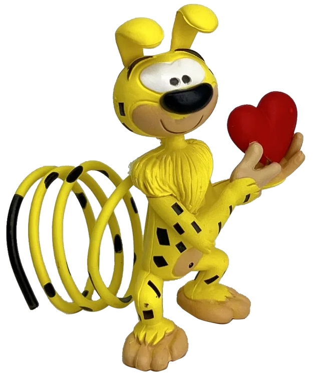 Figurine PVC Marsupilami - Papa Marsu montre son coeur