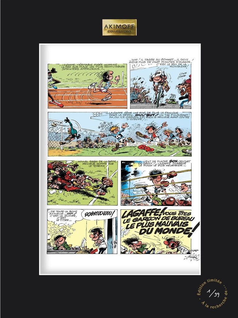 Sérigraphie Gaston Lagaffe /15 - Rêve de champion