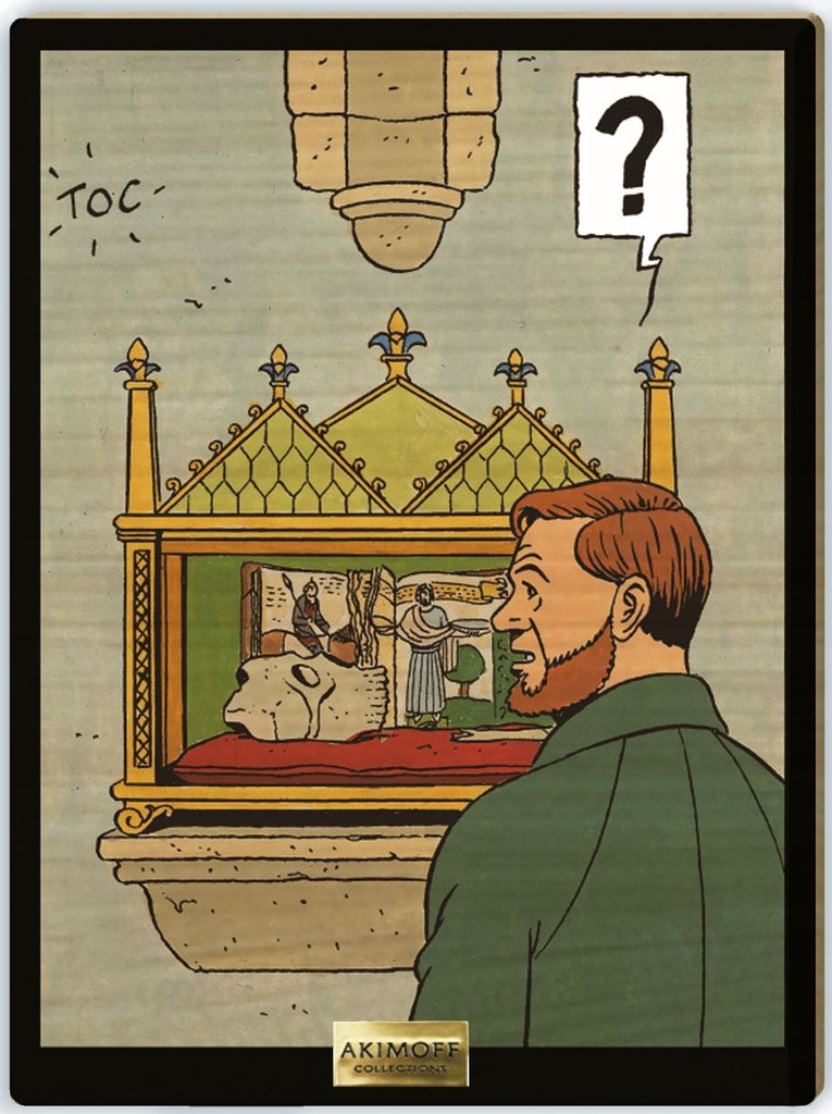 Tableau en bois Blake & Mortimer - Signé Olrik - Dans l'église de Longval