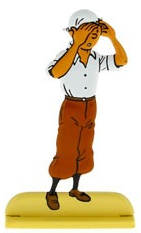 Figurine métal Tintin en relief - Le crabe aux pinces d’or