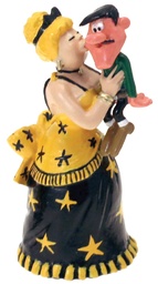 Figurine métal - Lucky Luke origine - Lulu Carabine embrassant Joe Dalton (Pixi)