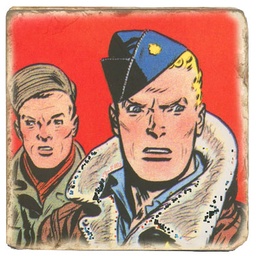 Marbre Milton Caniff #68 - Steve Canyon ready at the base (10x10)