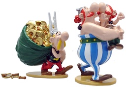 Figurine métal Astérix - Obélix et son cousin Amérix (Pixi)