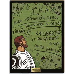 Tableau en bois Blake & Mortimer - Le piège diabolique - Inscriptions à l'orthographe euphonique