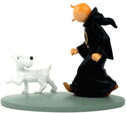 Tintin Figurine résine - T04 Les cigares du pharaon N/B Colorisé - Tintin en toge HS03
