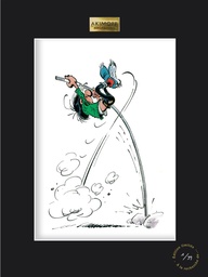 Sérigraphie Gaston Lagaffe /11 - Le saut à la perche