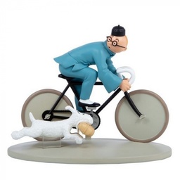 Tintin Figurine résine - T05 Le Lotus Bleu N/B Colorisé - Tintin en vélo HS04