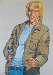 Poster - Cible PJ Liège - Malik : Homme blond à la veste kaki