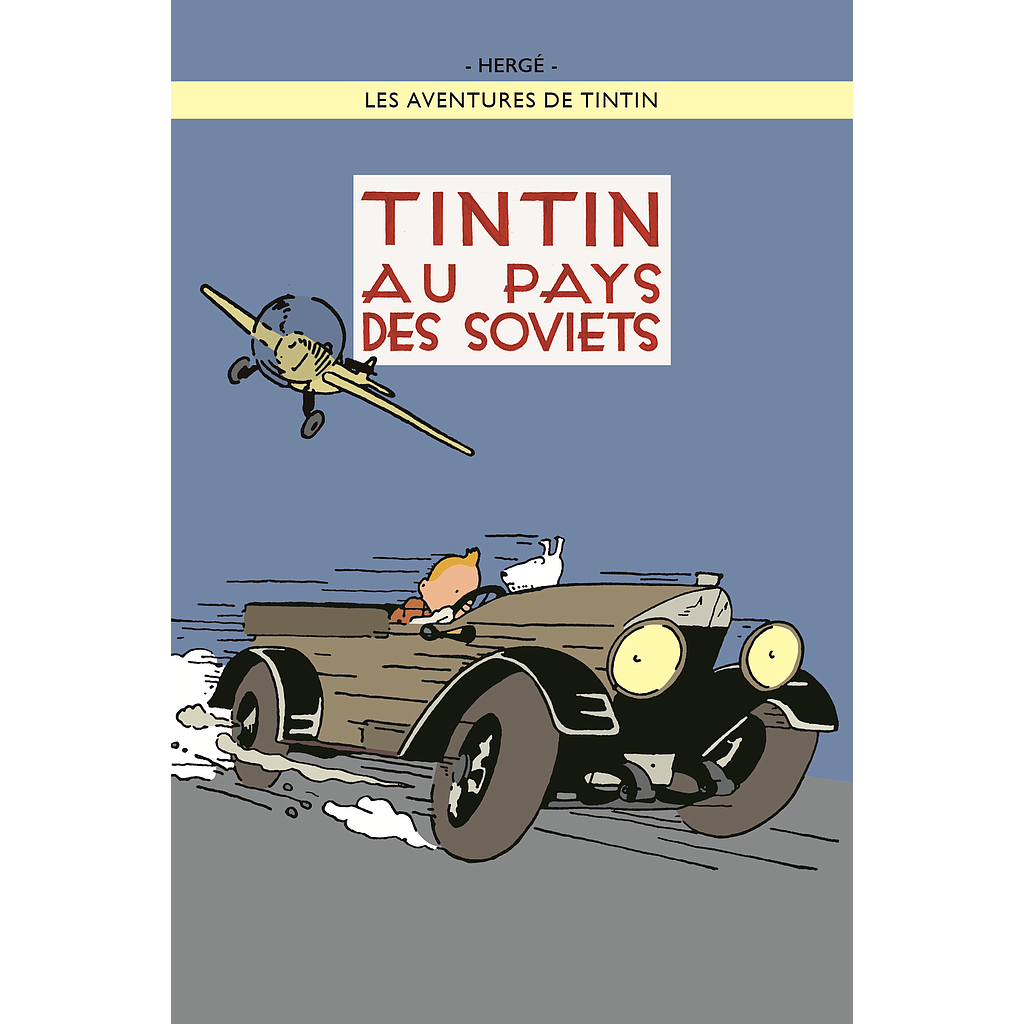 CP Hergé Couv Les aventures de Tintin T01 N/B colorisé -  Tintin au pays des Soviets