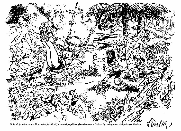 Sérigraphie Walthéry - Natacha sur la balançoire N/S 69ex