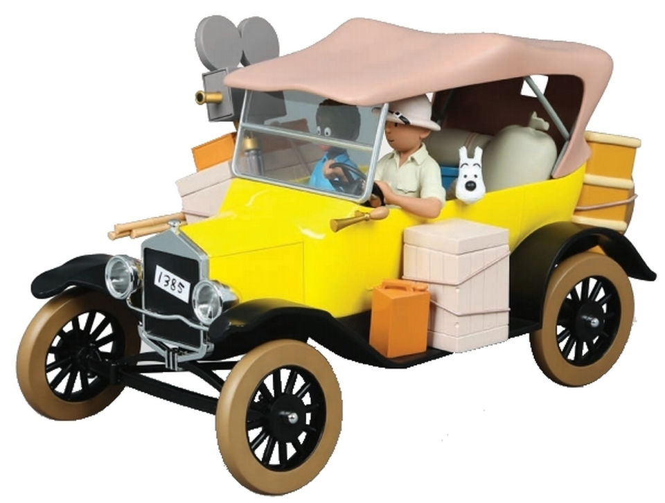 Voiture Tintin 1/12è #02 - Ford T jaune - Tintin au Congo