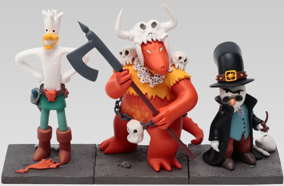 Figurine résine Donjon - Coffret 3 personnages : Marvin, Herbert & le gardien