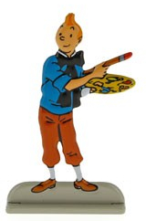 Figurine métal Tintin en relief - Tintin peintre