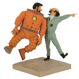 Figurine résine Tintin - Lune - Haddock et Tournesol