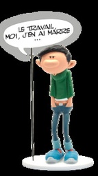 Figurine résine Gaston - Coll. Bulles - "Le travail, moi, j'en ai marre..."