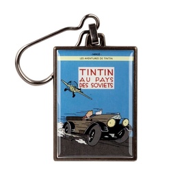 Tintin Porte-clé métal - Couverture T01 Au pays des Soviets N/B colorisée