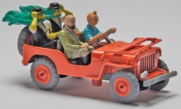 Voiture Tintin 1/43è #044 - Jeep Willys MB rouge "Au pays de l'Or Noir" (1950)