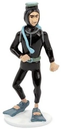 Tintin figurine métal - Carte de voeux 1972 - Homme grenouille