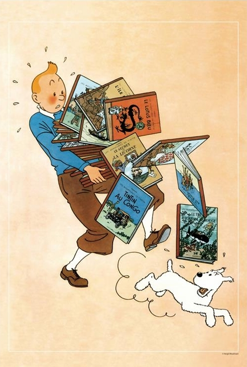 Poster Hergé - Tintin et ses albums (40x60)