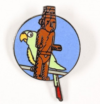 Pin’s Tintin Le perroquet et le fétiche Arumbaya