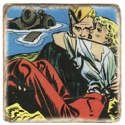 Marbre Milton Caniff #67 - Steve Canyon in the arms (10x10)