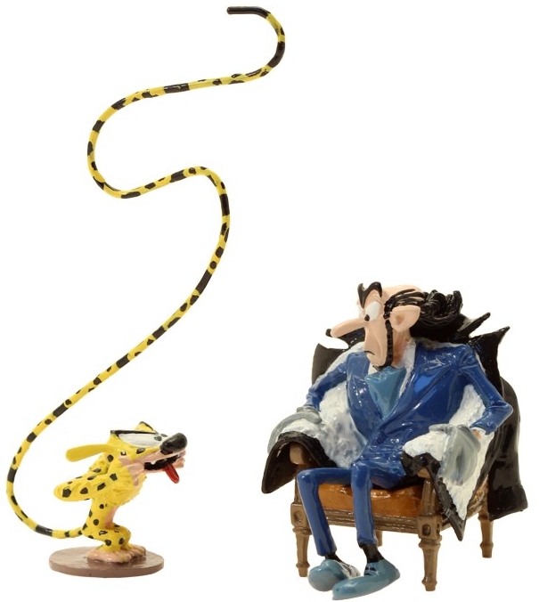 Figurine métal Spirou & Fantasio T16 - L'ombre du Z - Marsupilami fait des grimaces à Zorglub (Pixi)