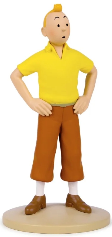 Figurine résine Tintin - #119 - Tintin en polo jaune, mains sur les hanches