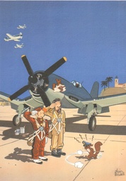 Sérigraphie Spirou & Fantasio par Schwarz /03 - Sur le tarmac