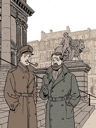 Sérigraphie Blake et Mortimer devant La Bourse de Bruxelles (Juillard)