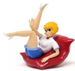 Figurine métal - Natacha sur son coussin rouge (Pixi)